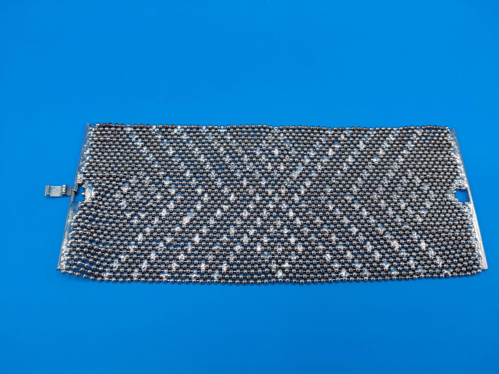Vintage Silver Ball Chain Mesh Cuff Bracelet by Sergio Gutierrez from the SG Liquid Metal Collection: Vintage Silver Ball Chain Mesh Cuff Bracelet by Sergio Gutierrez from the SG Liquid Metal Collection
