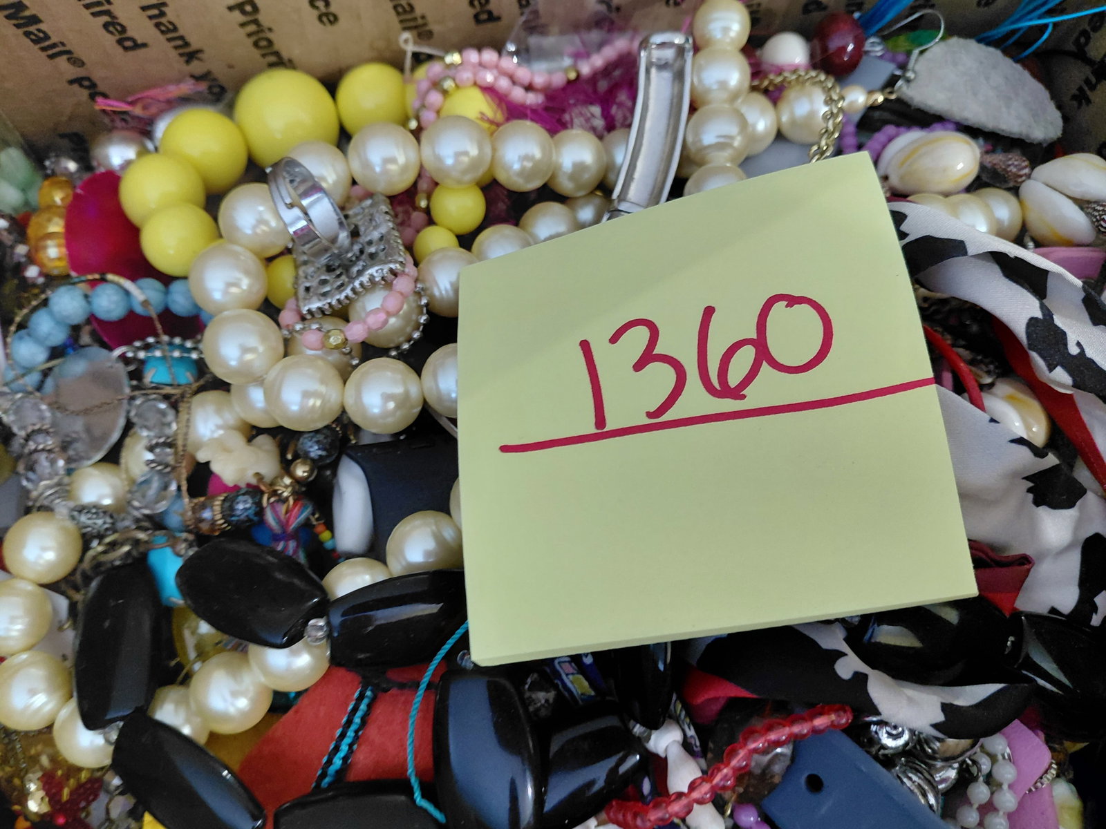Box Lot of Costume Jewelry / Some are pieces, parts, for repair, reuse or crafting - 2