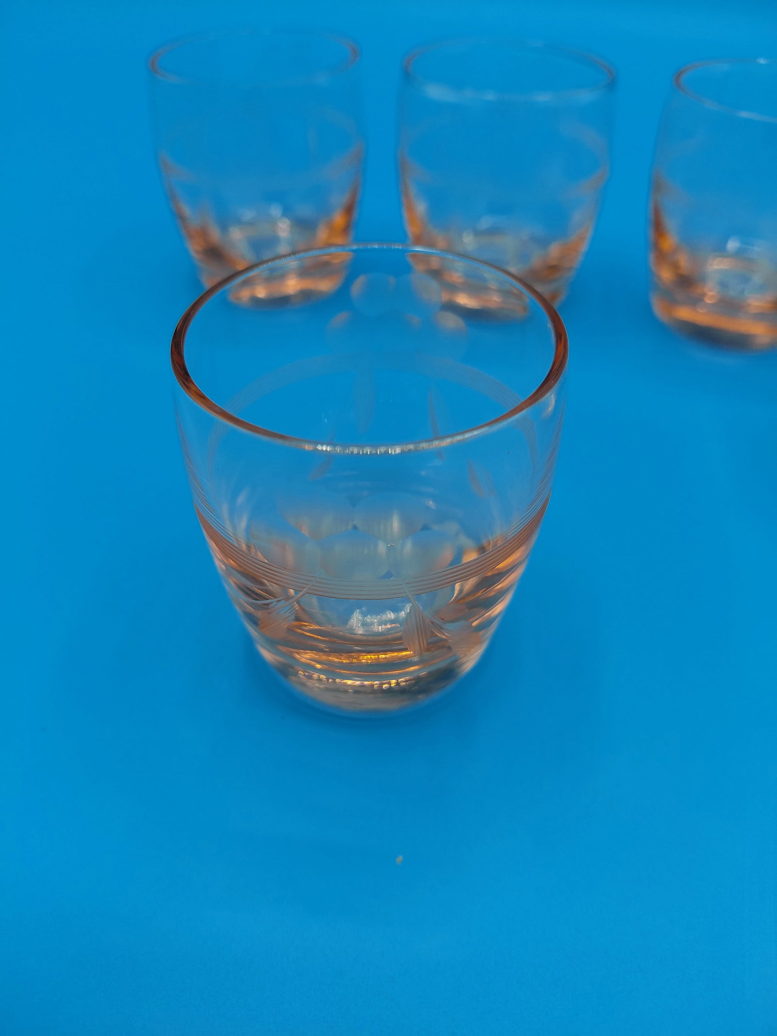Vintage 1930s Pink Depression Shot Glasses - 3
