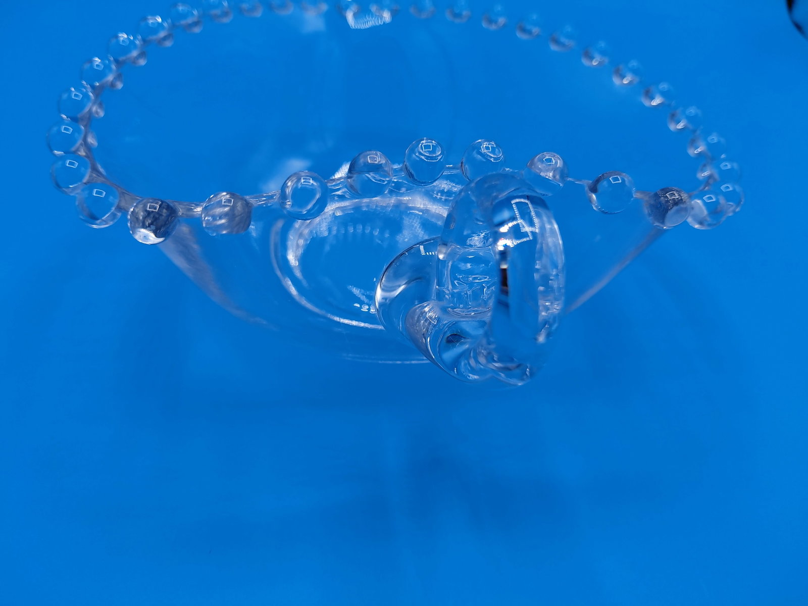 Unique Heart Shapped Candlewick Glass Handled serving bowl - 5