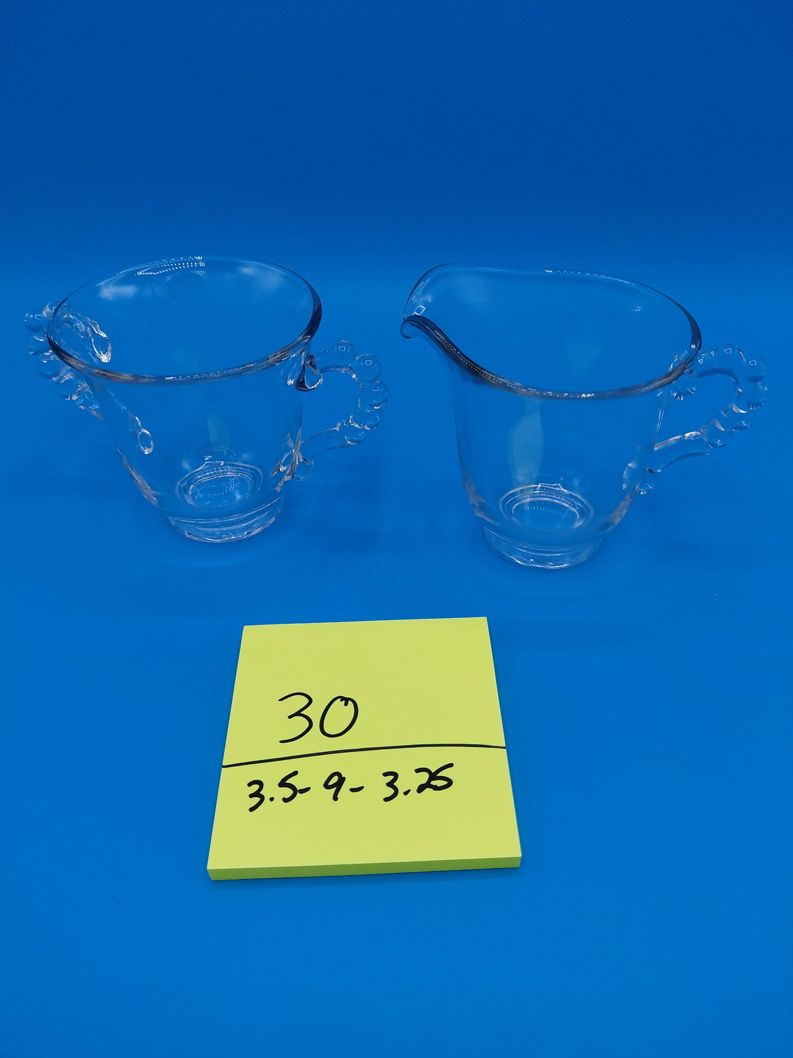 Vintage Candlewick Glass Cream & Sugar Set - 2