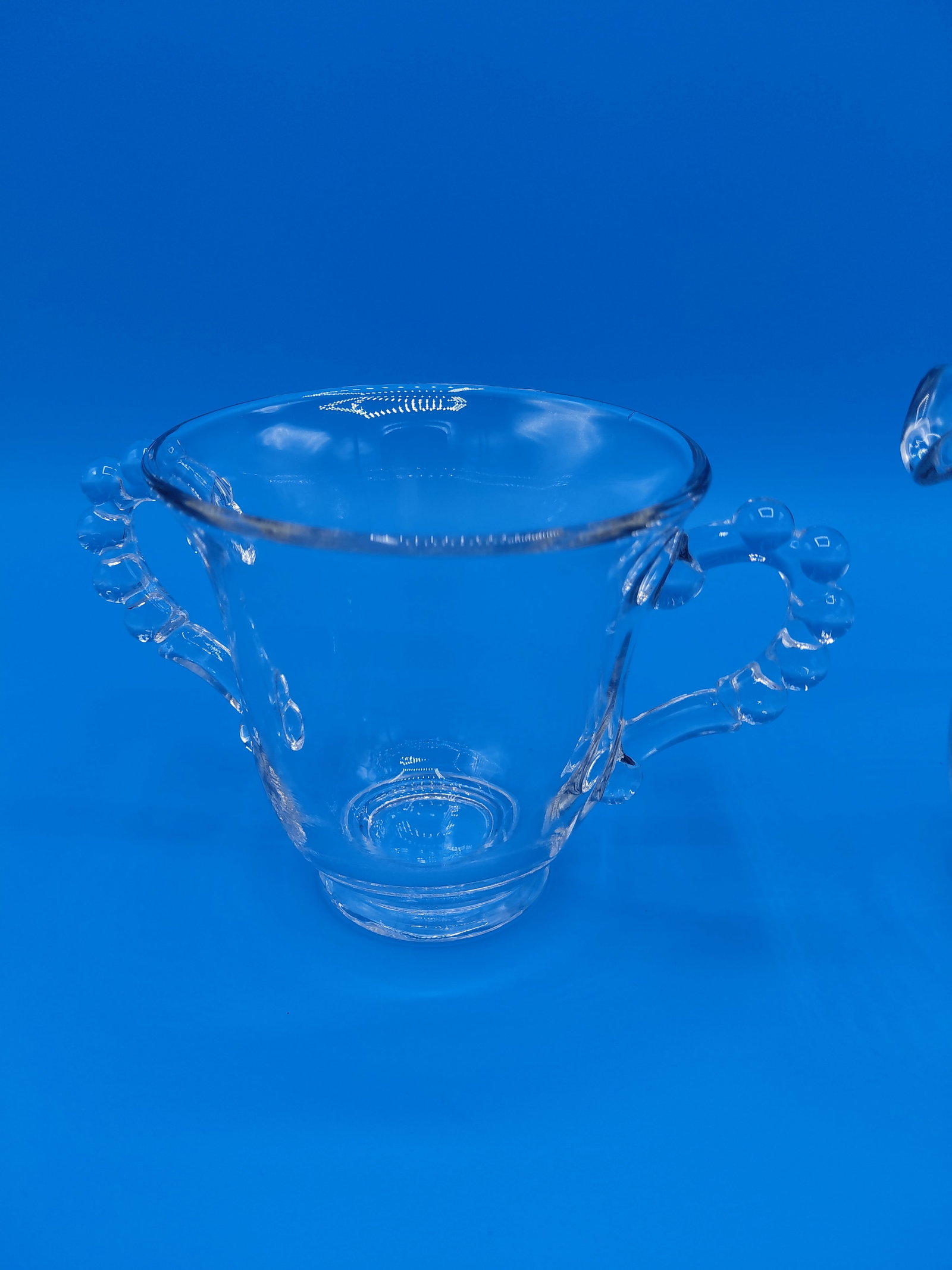 Vintage Candlewick Glass Cream & Sugar Set - 3
