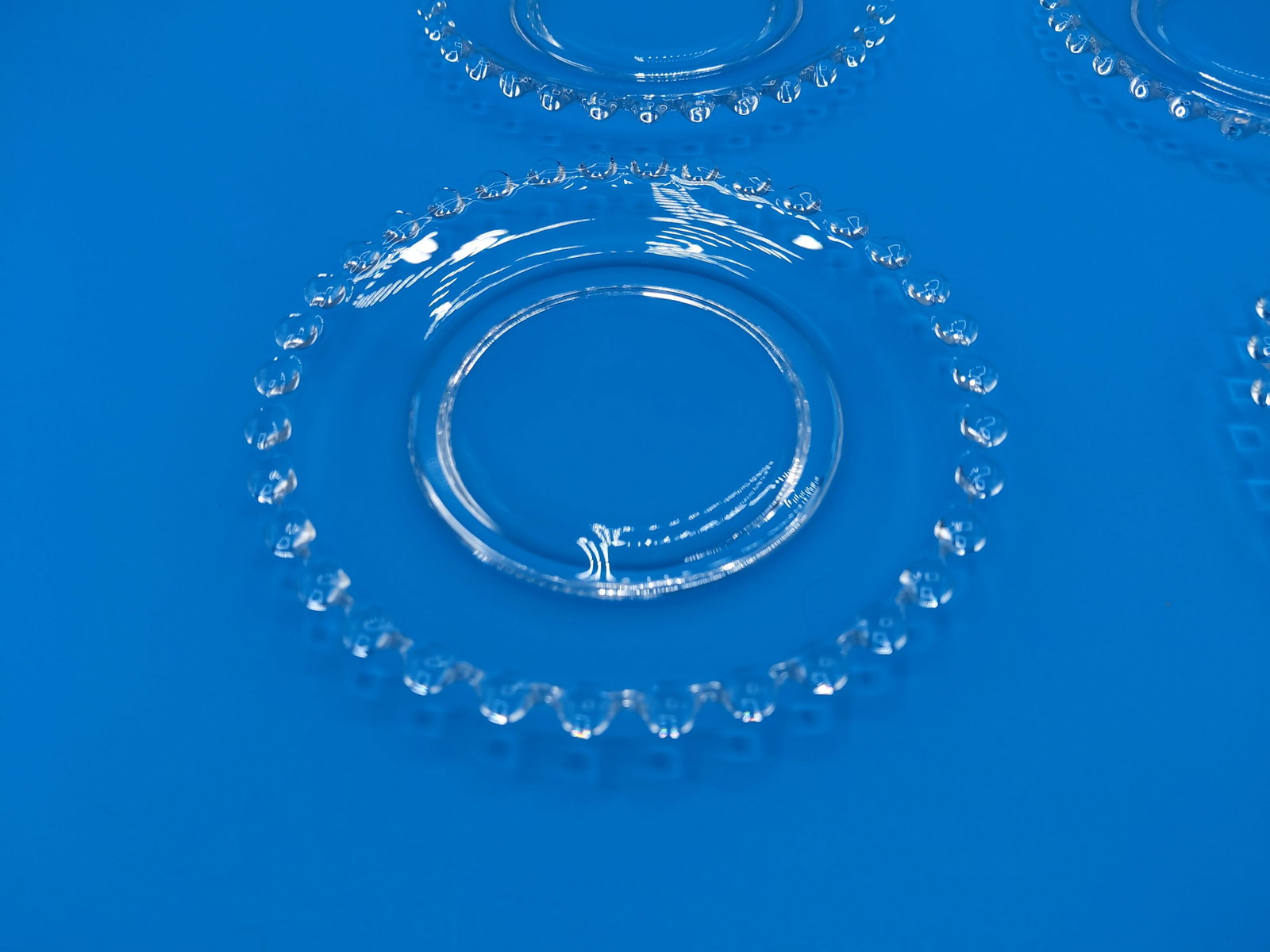 Vintage set of 6 Candlewick Glass Dessert Plates - 3