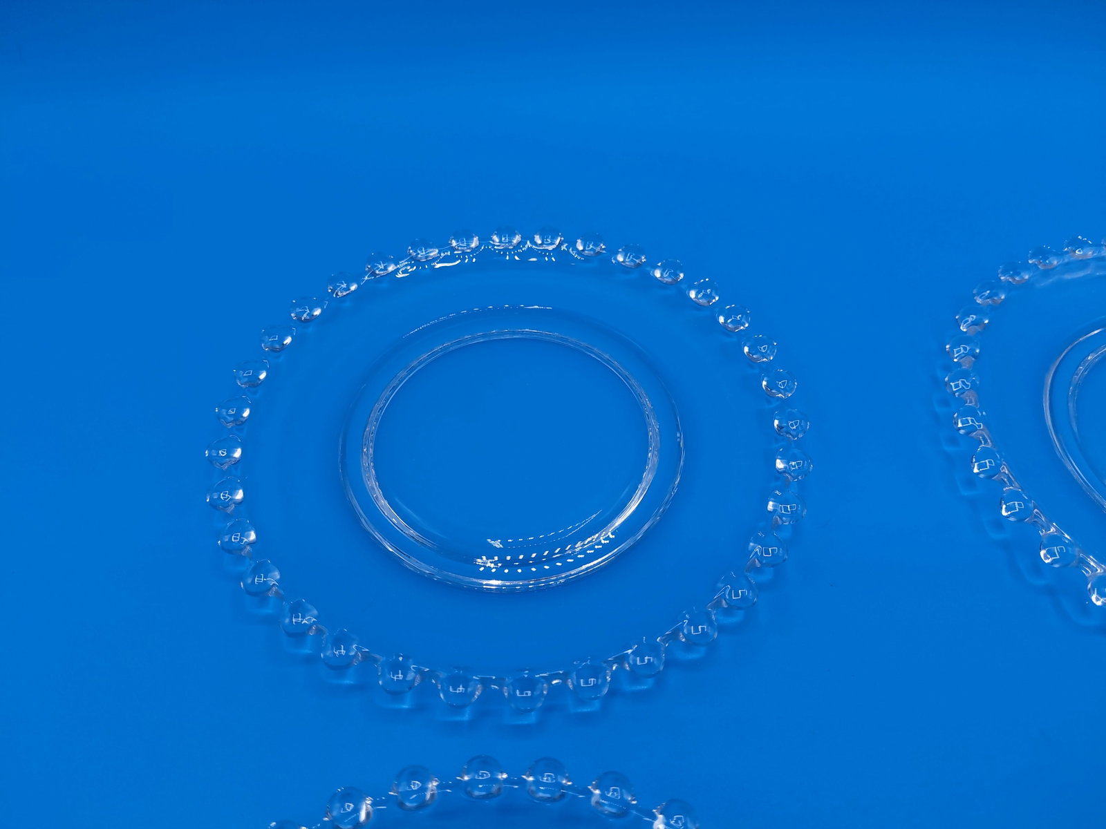 Vintage set of 6 Candlewick Glass Dessert Plates - 4