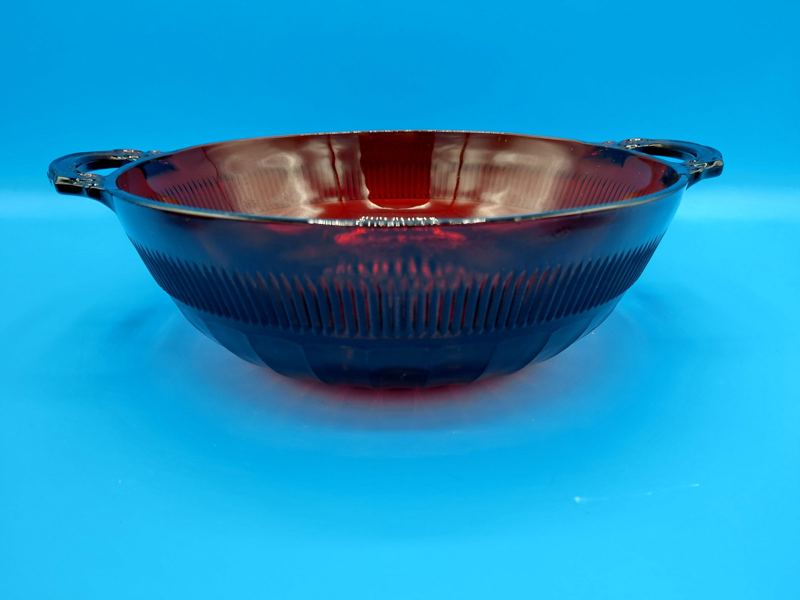 Vintage Early 1900s Berry Bowl Set / Ruby Glass no visible chips or cracks - 9
