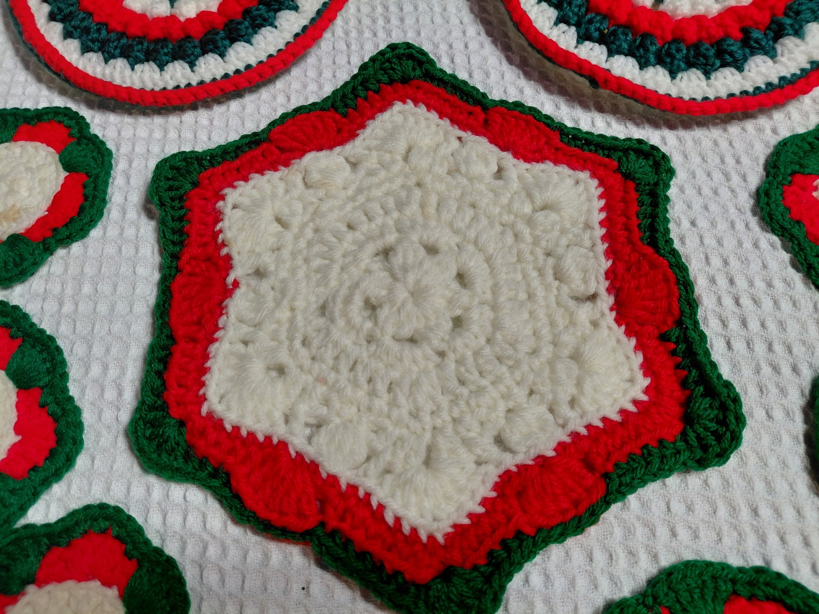 Large Vintage Lot of Christmas Crochet Pieces - 4