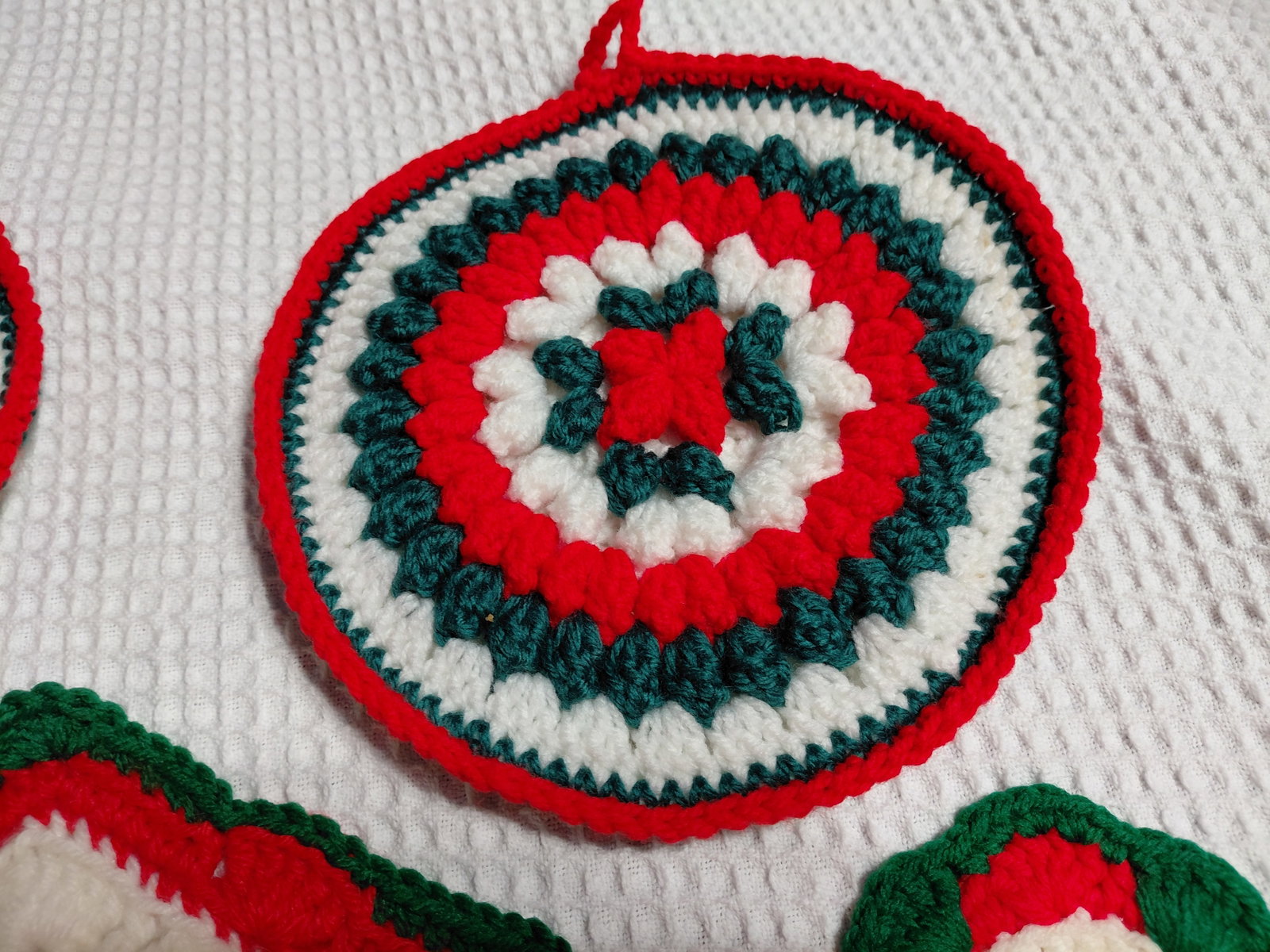 Large Vintage Lot of Christmas Crochet Pieces - 5