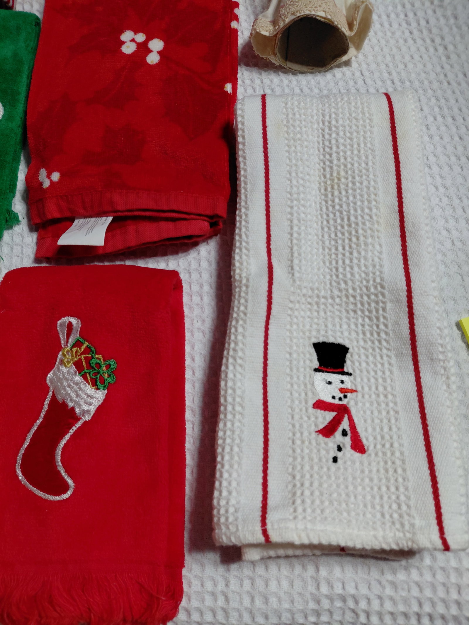 Large Christmas Lot of Table Cloth Runner Towels etc - 4