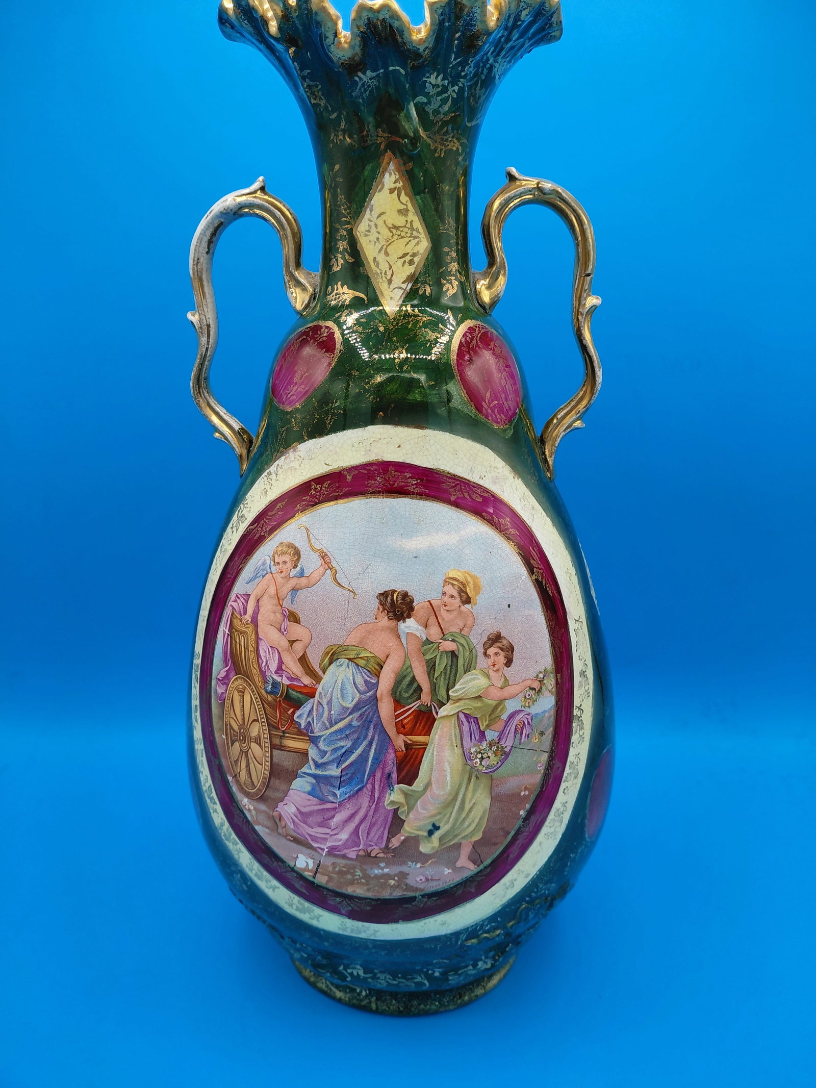 Beautiful Victorian English Pottery Vase (1 of 8)
