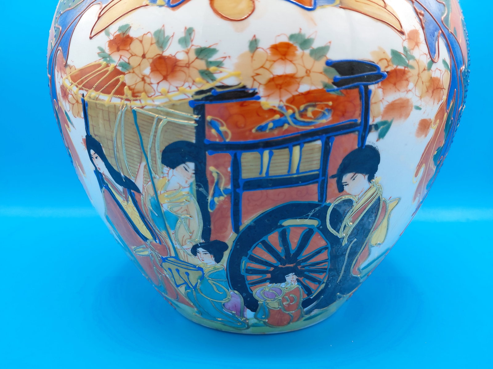 Large Ornate Japanese Temple Jar Vase - 3