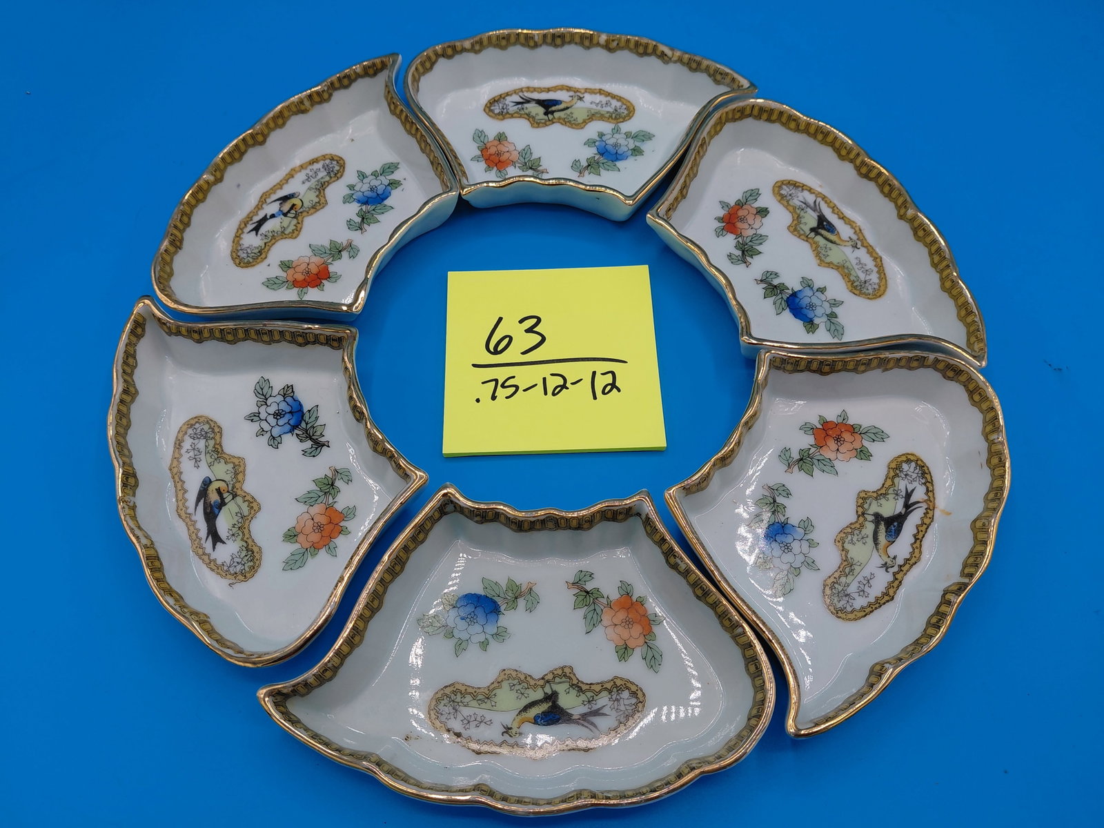 Vintage set of Lazy Susan Porcelain Trays - 2
