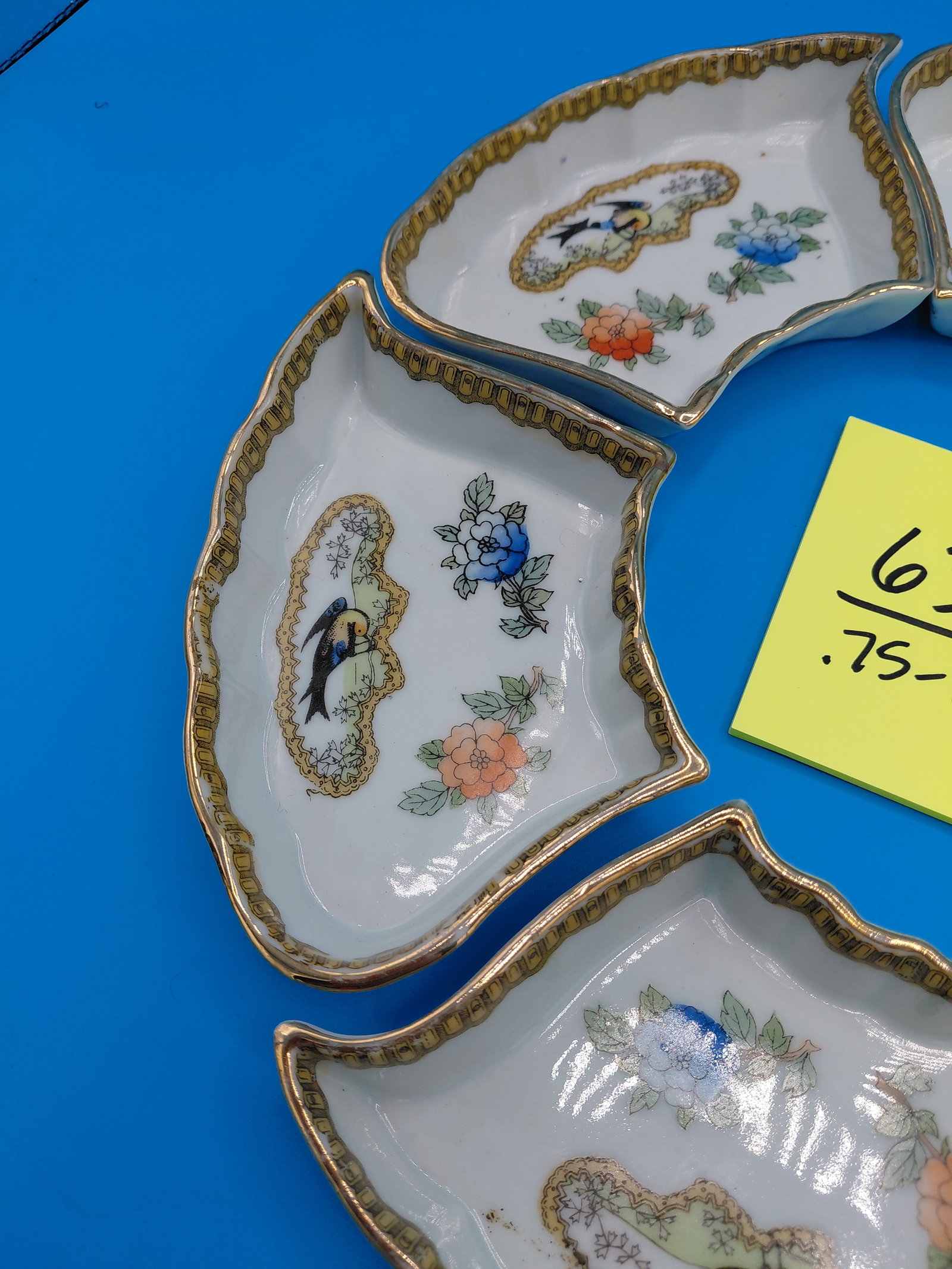 Vintage set of Lazy Susan Porcelain Trays - 4