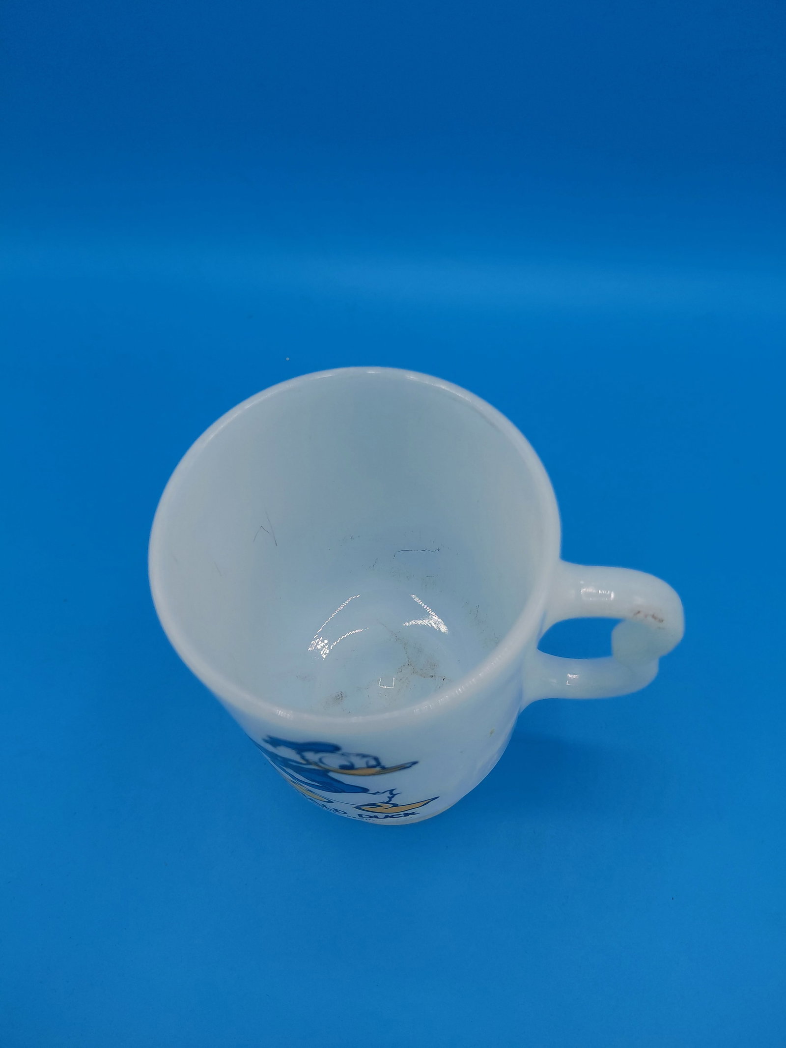 Vintage Disney Donal Duck Milk Glass Mug - 3