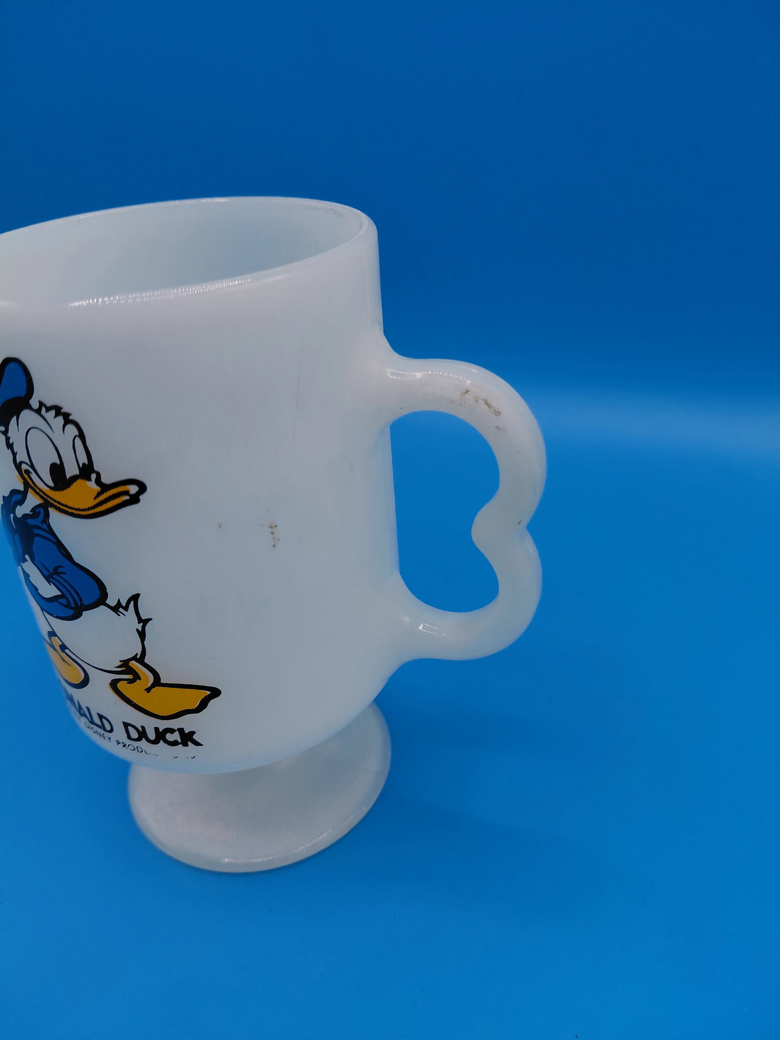 Vintage Disney Donal Duck Milk Glass Mug - 5