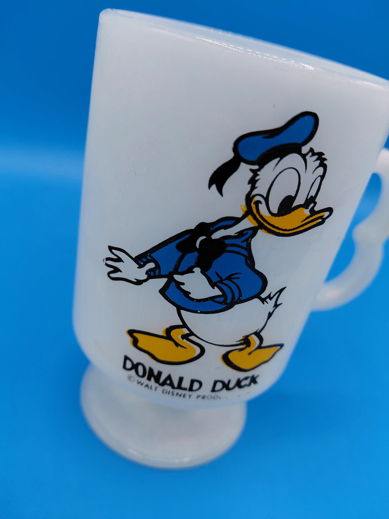 Vintage Disney Donal Duck Milk Glass Mug - 6
