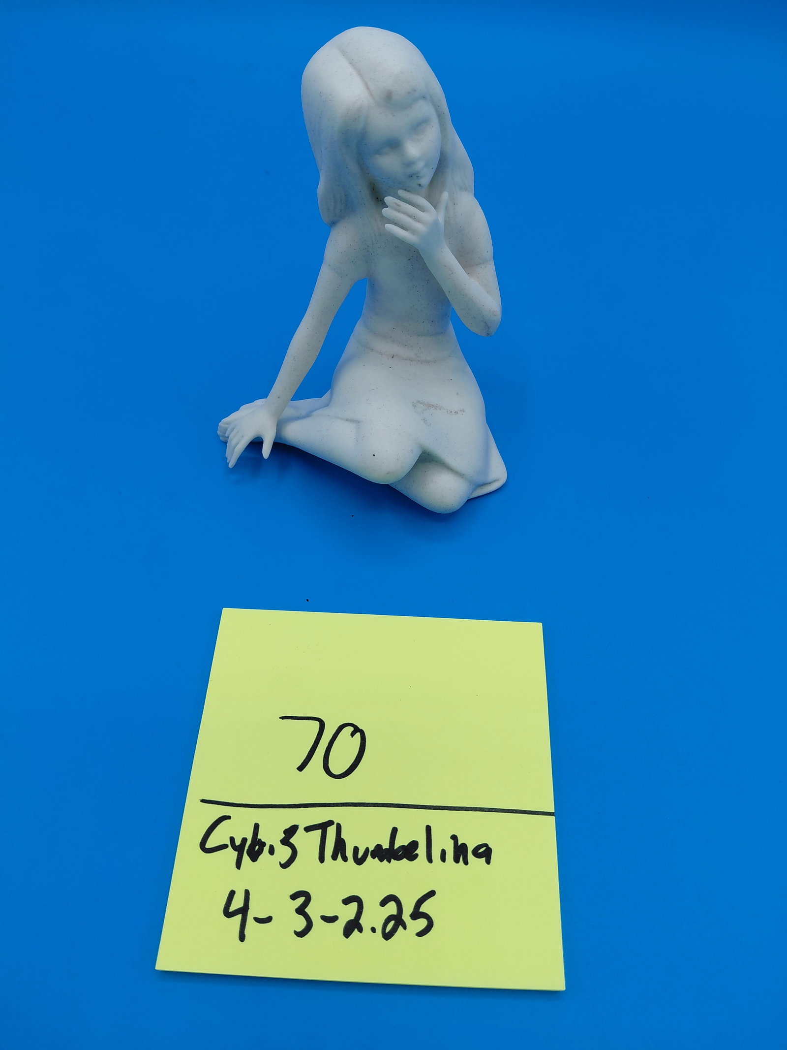 Vintage Porcelain Cybis Thumbelina Figurine / plain no color - 2