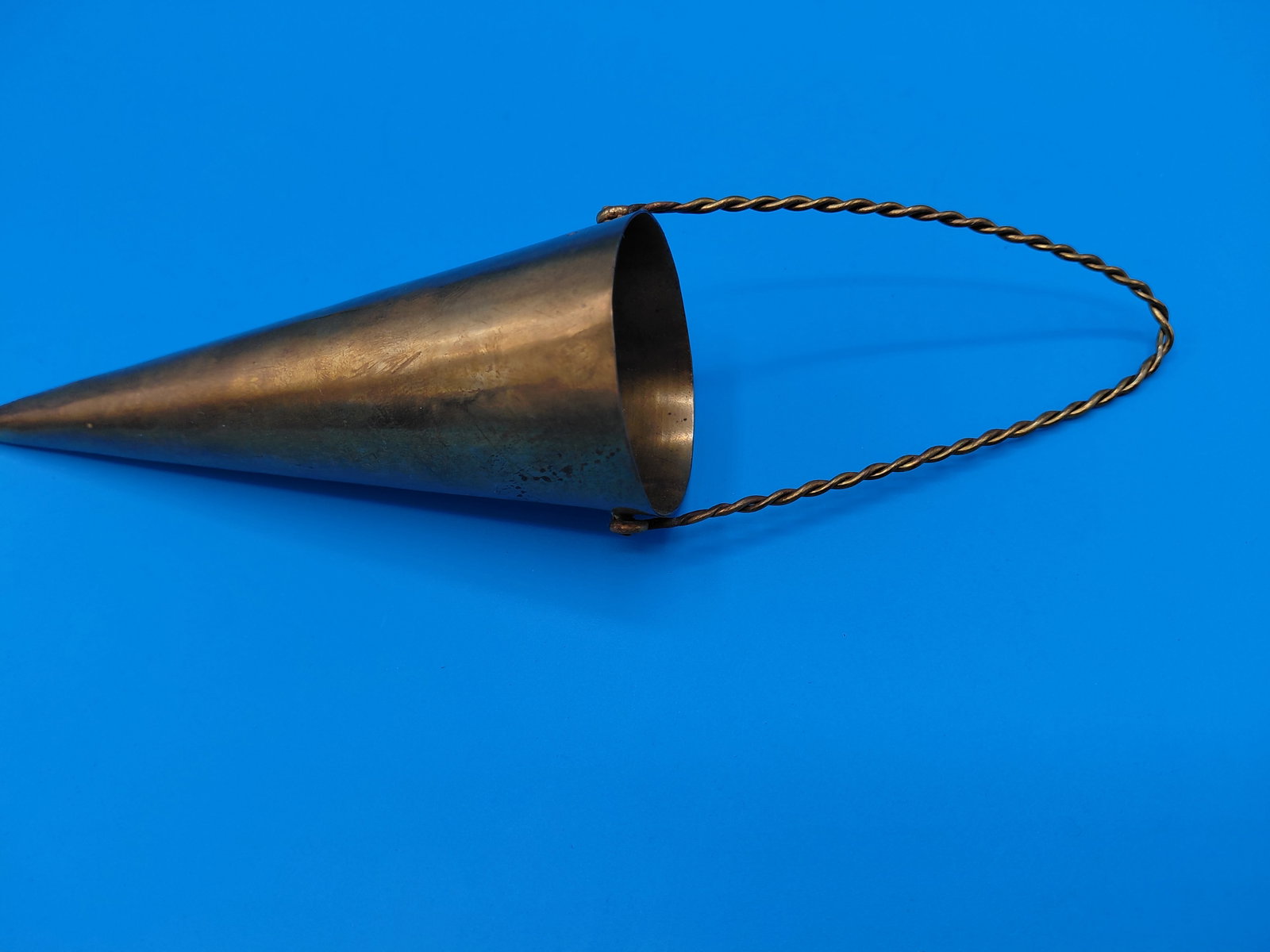 Mid Century Small Brass Wall Pocket Vase - 3