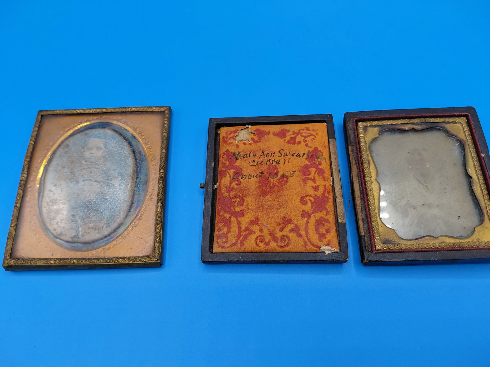 Vintage Mid 1800s Pocket Photos on Glass / as seen: Vintage Mid 1800s Pocket Photos on Glass / as seen