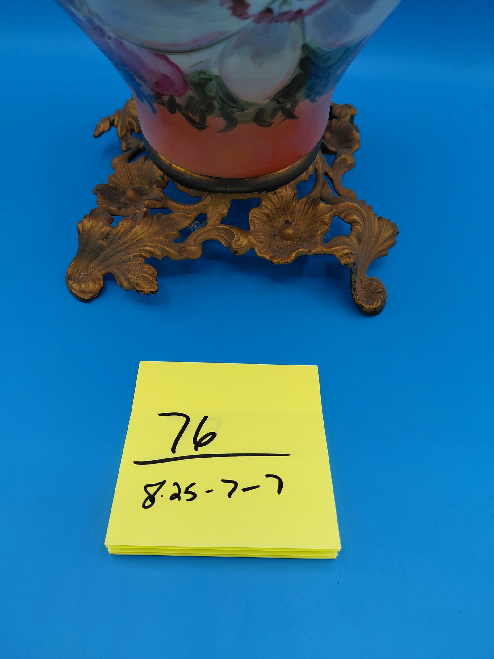 Vintage Victorian Porcelain Oil Lamp Base - 2