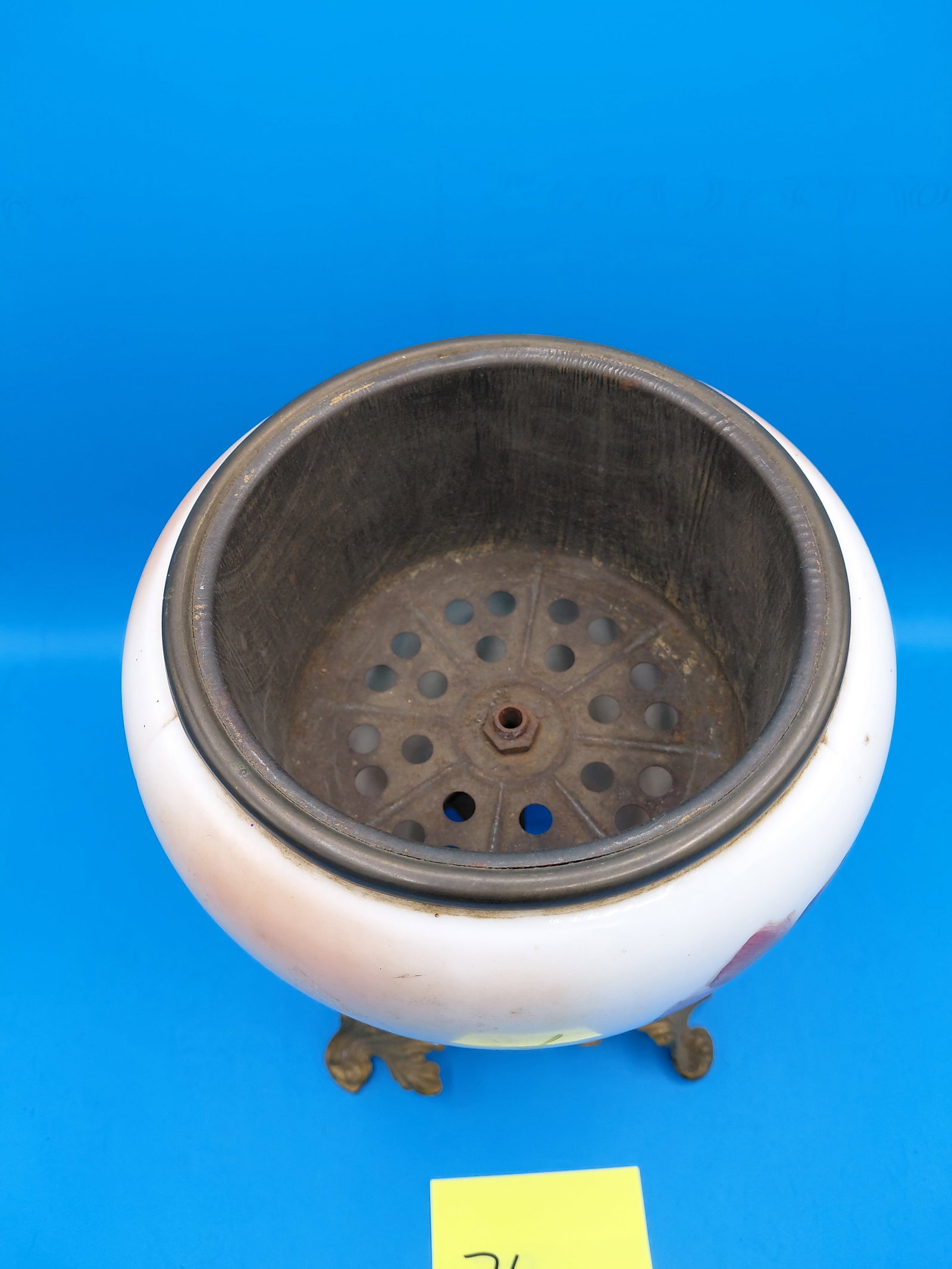 Vintage Victorian Porcelain Oil Lamp Base - 3
