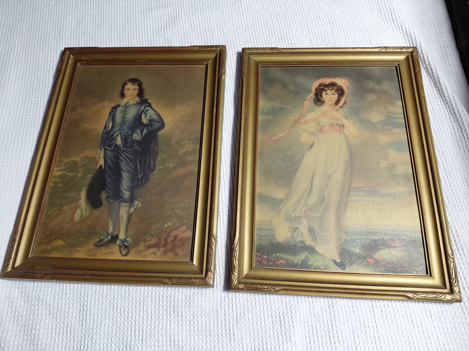 Vintage Pair of Framed Blue Boy & Pinkie Prints (1 of 12)
