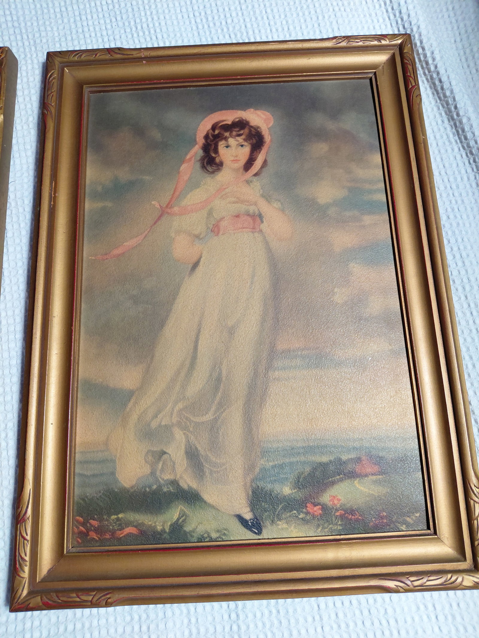 Vintage Pair of Framed Blue Boy & Pinkie Prints - 8