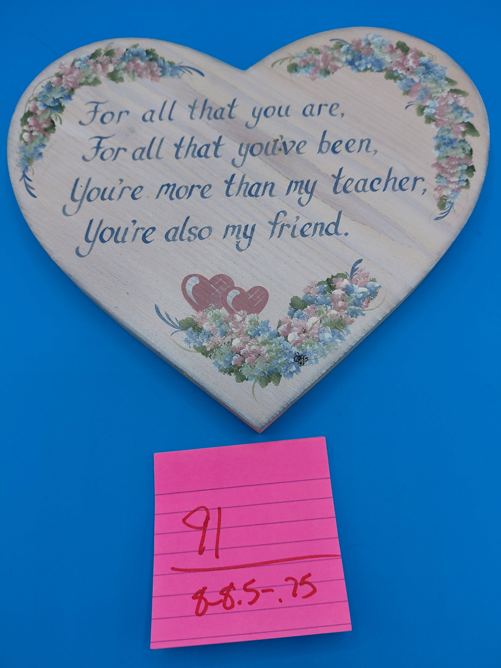 Vintage Heart Shaped Plaque - 2