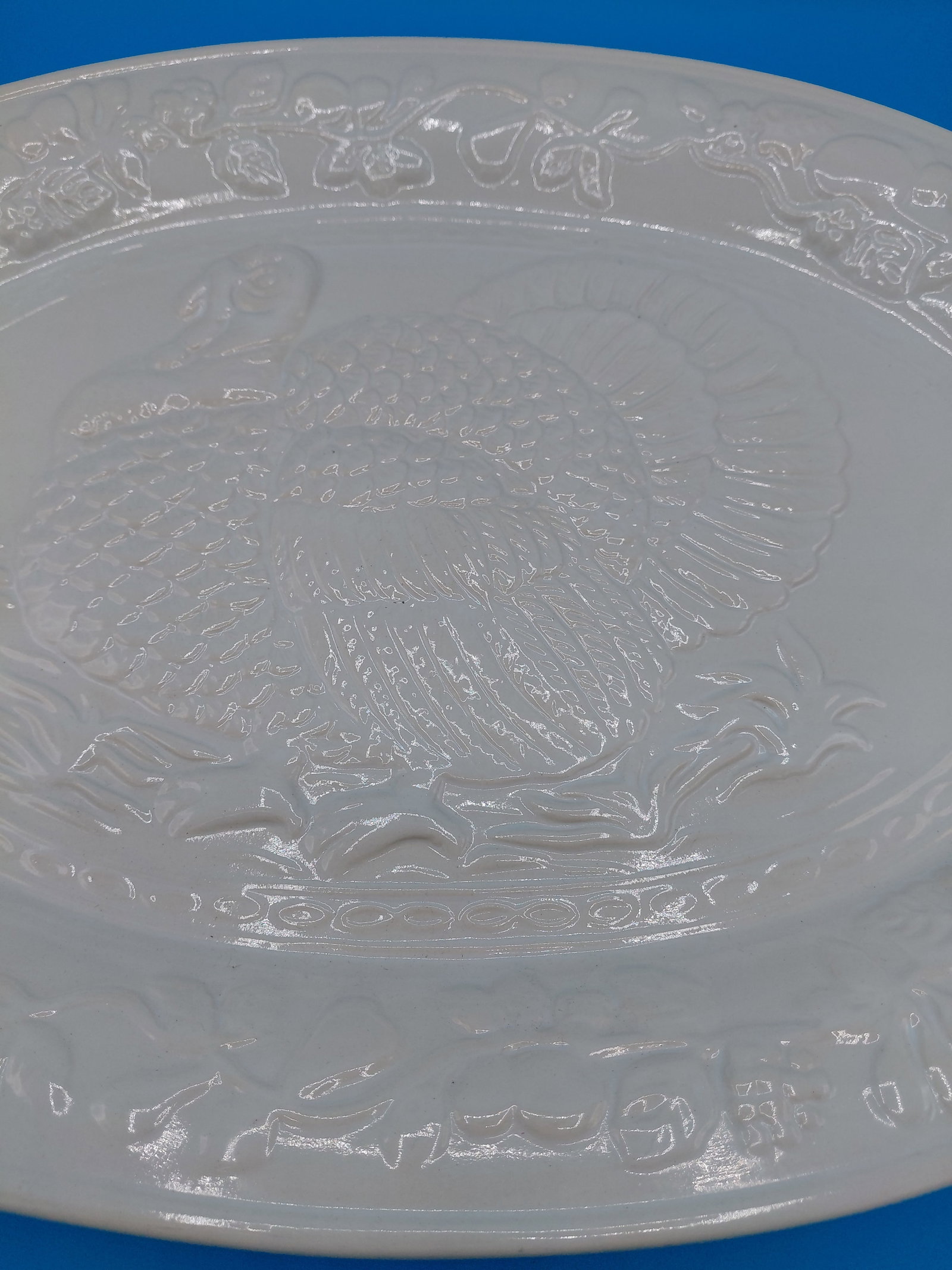 Large Heavy Vintage White Turkey Platter by Gibson - 4