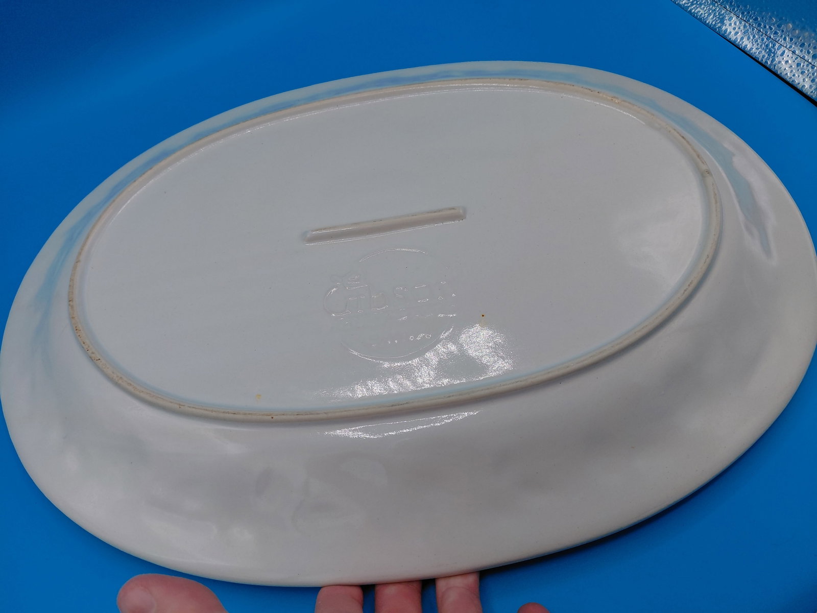 Large Heavy Vintage White Turkey Platter by Gibson - 7