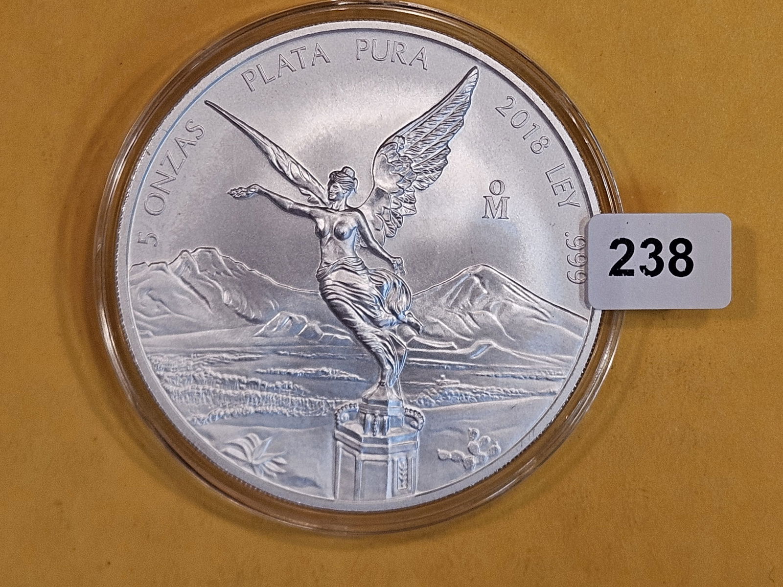 * LARGE! GEM Brilliant Uncirculated 2018 Mexico 5 Onzas! (1 of 3)