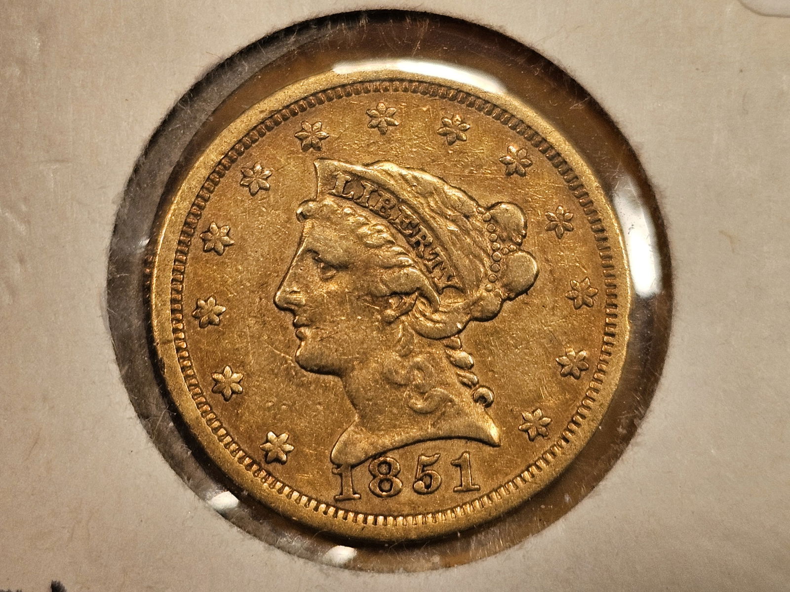 GOLD! Better Date 1851 Gold Liberty Head $2.5 Quarter Eagle (1 of 4)