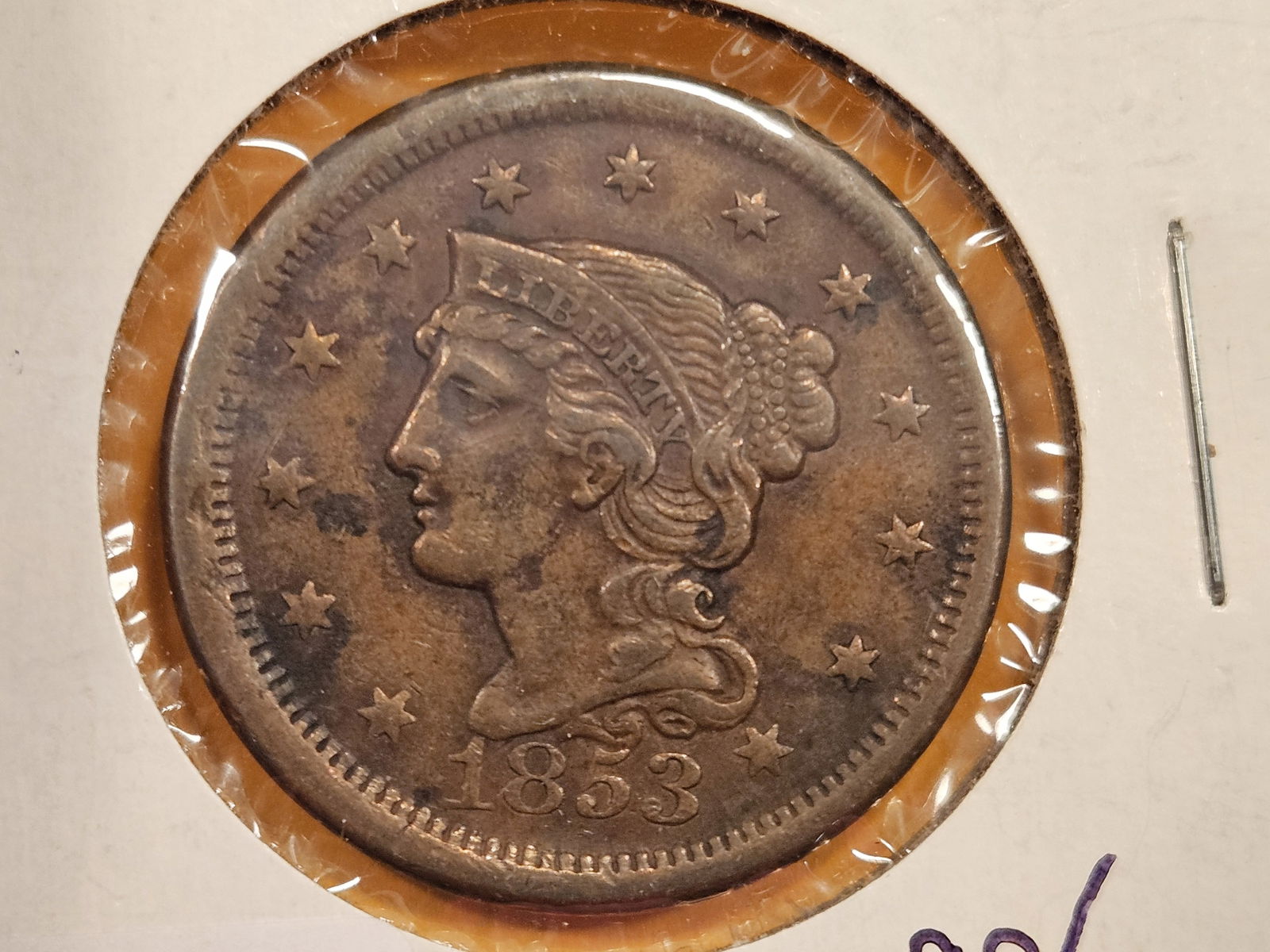 1853 Braided hair Large Cent (1 of 4)