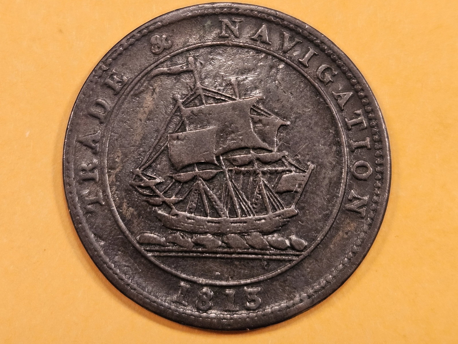 1813 Nova Scotia 1/2 penny: Maybe very fine