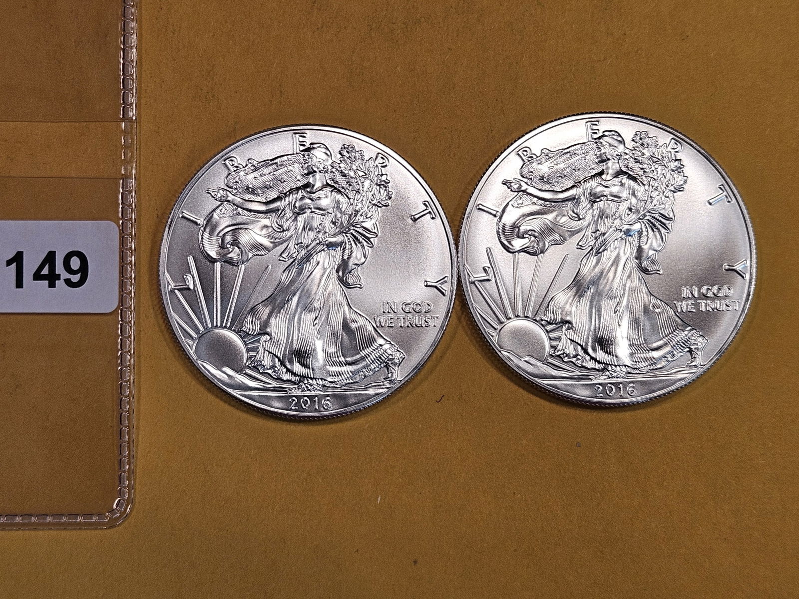 Two GEM Brilliant Uncirculated 2016 American Silver Eagles (1 of 2)