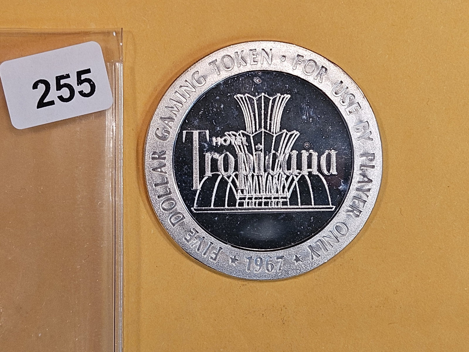 Scarcer Proof Silver 1967 Casino Five Dollar Gaming Token (1 of 2)