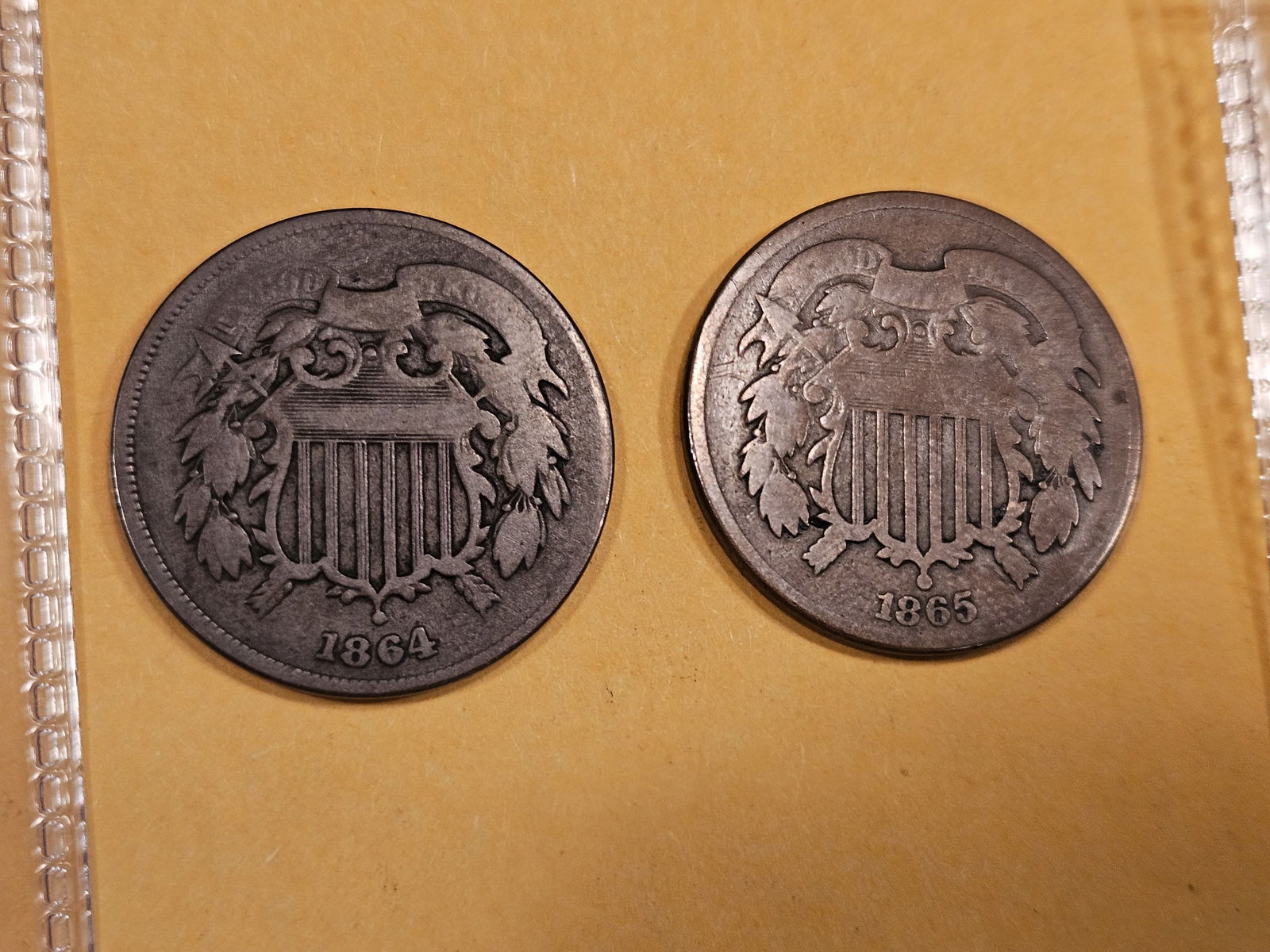 1864 and 1865 two Cent pieces (1 of 3)