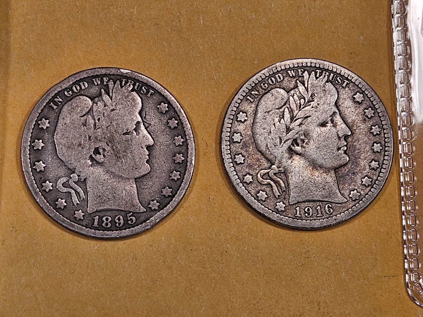 Semi-Key 1895-S Barber Quarter and 1916-D Quarter (1 of 3)