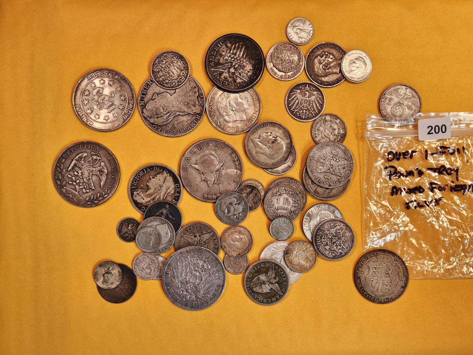OVER ONE Troy POUND of mixed World SILVER coins (1 of 2)