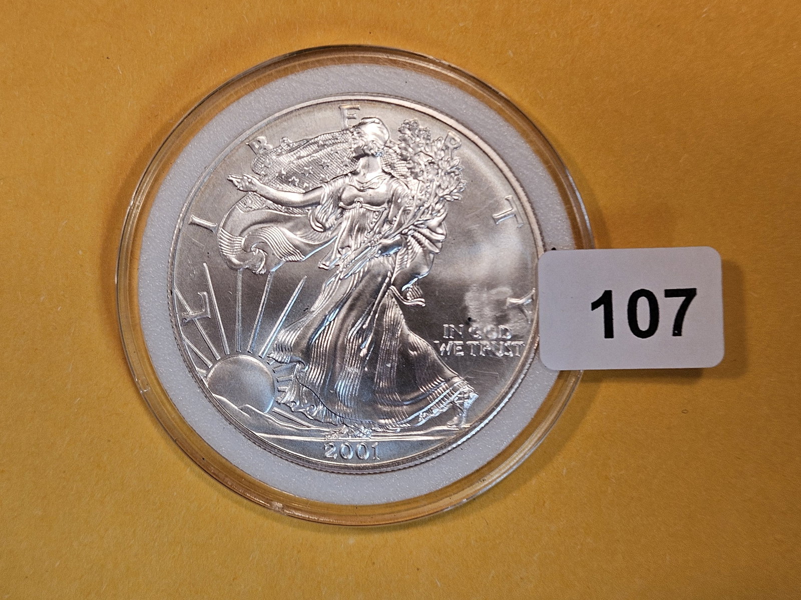 GEM Brilliant Uncirculated 2001 American Silver Eagle (1 of 2)