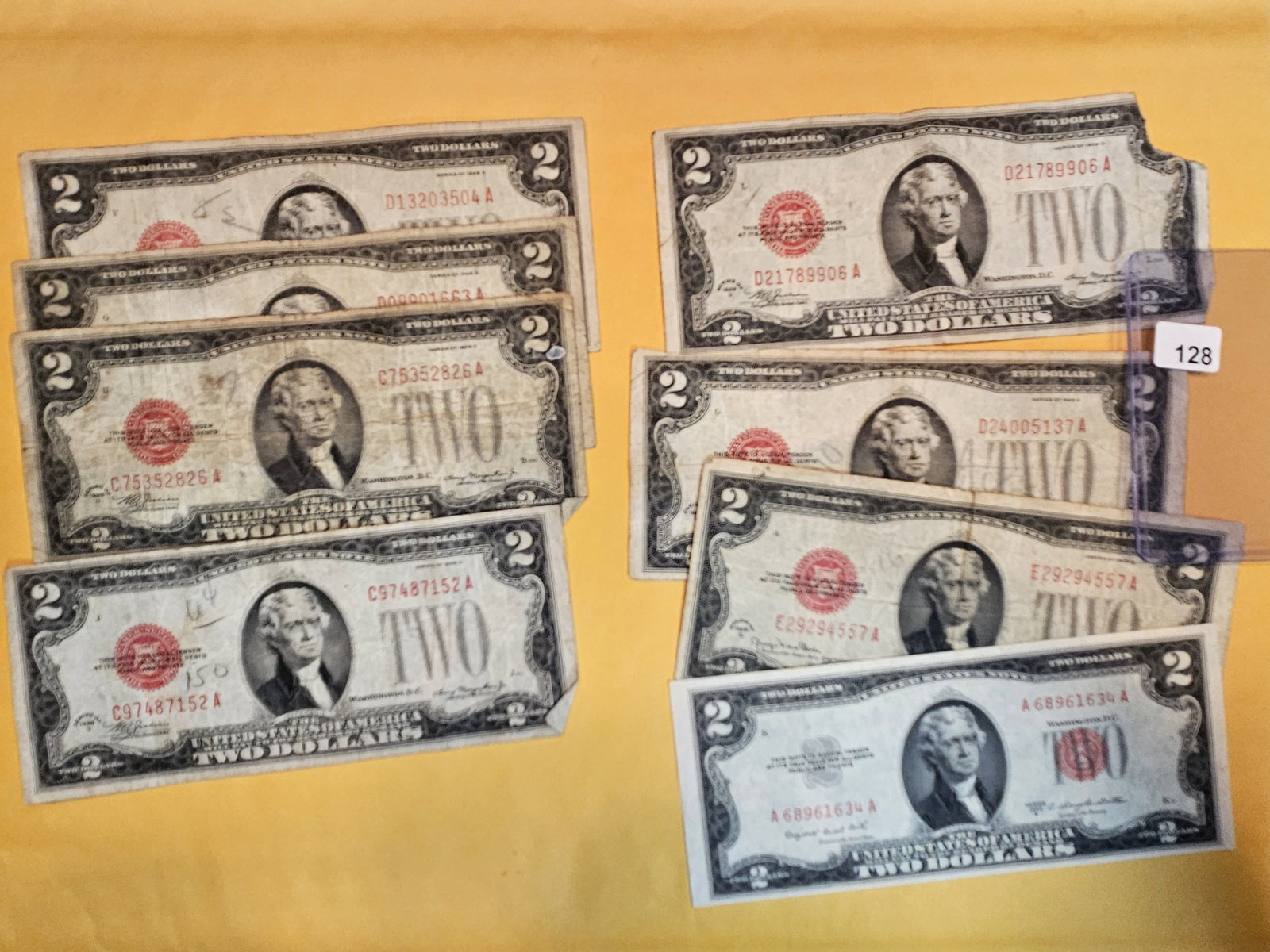 Eight mixed Two Dollar Notes (1 of 1)