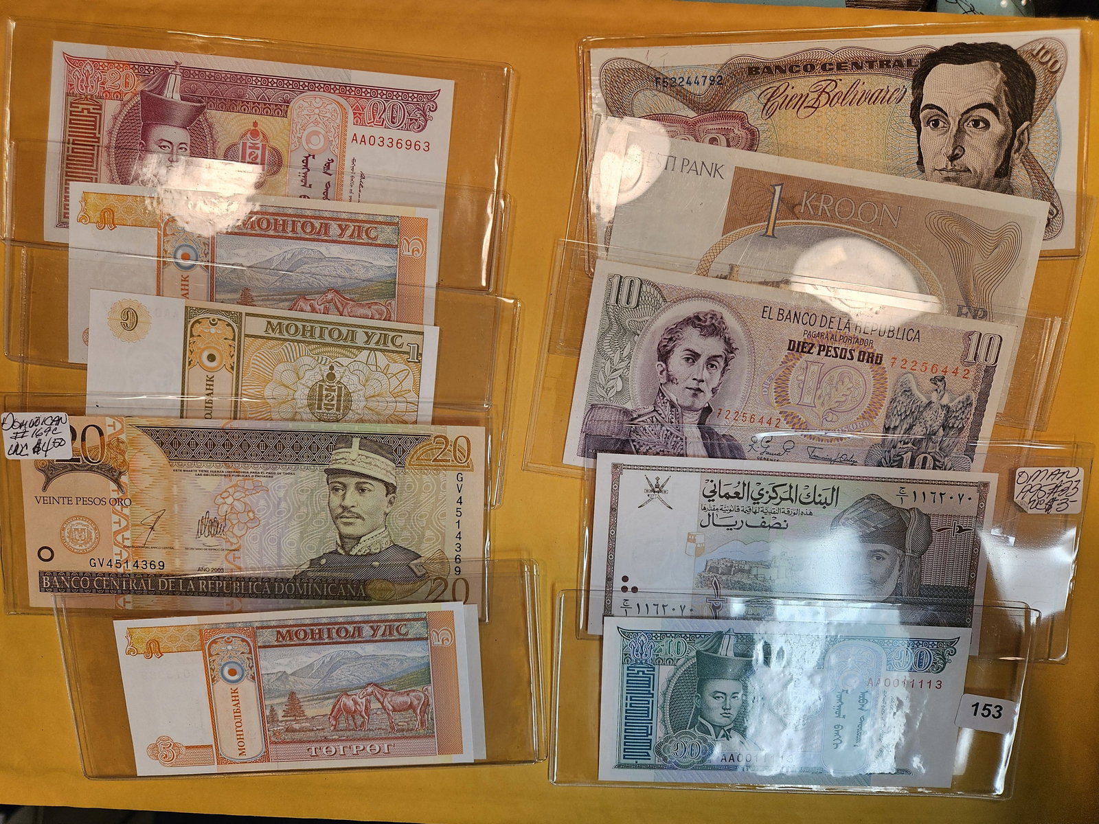 Ten pieces of mixed World Currency (1 of 2)