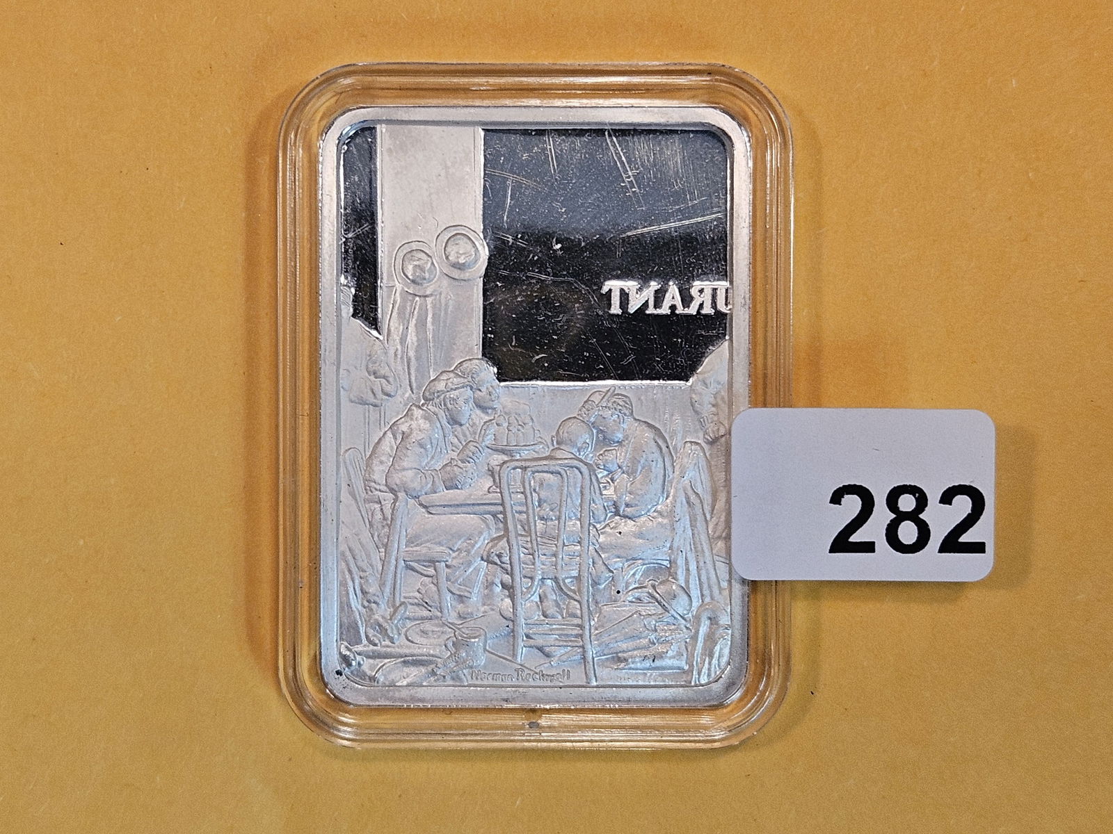 One Troy ounce .999 fine silver art proof bar: Norman Rockwell