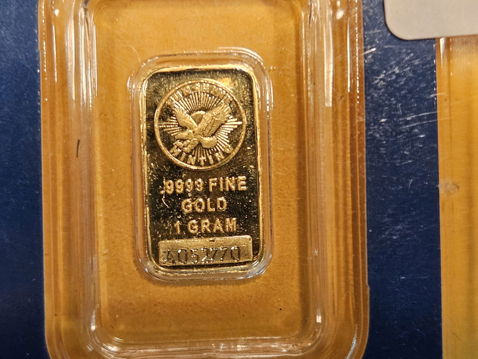 GOLD! Sunshine Minting One gram .9999 fine gold bar (1 of 2)