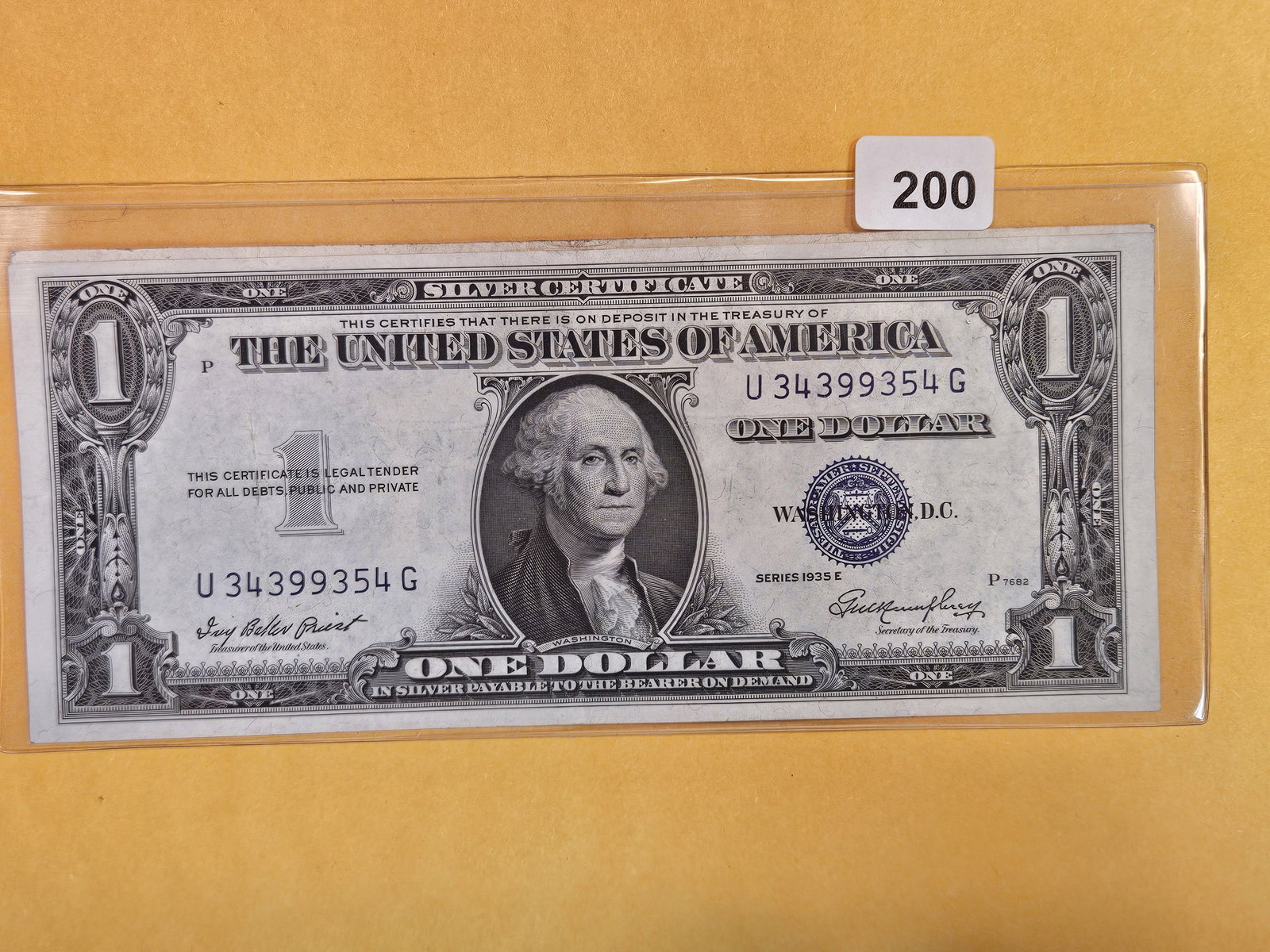 Two $1 dollar Silver Certificates: 1935-E and 1935-D