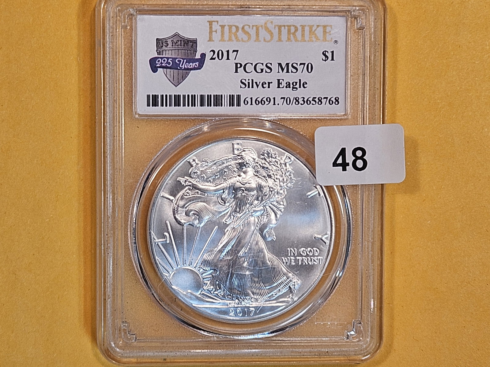PERFECT! PCGS 2017 American Silver Eagle in Mint State 70: First Strike