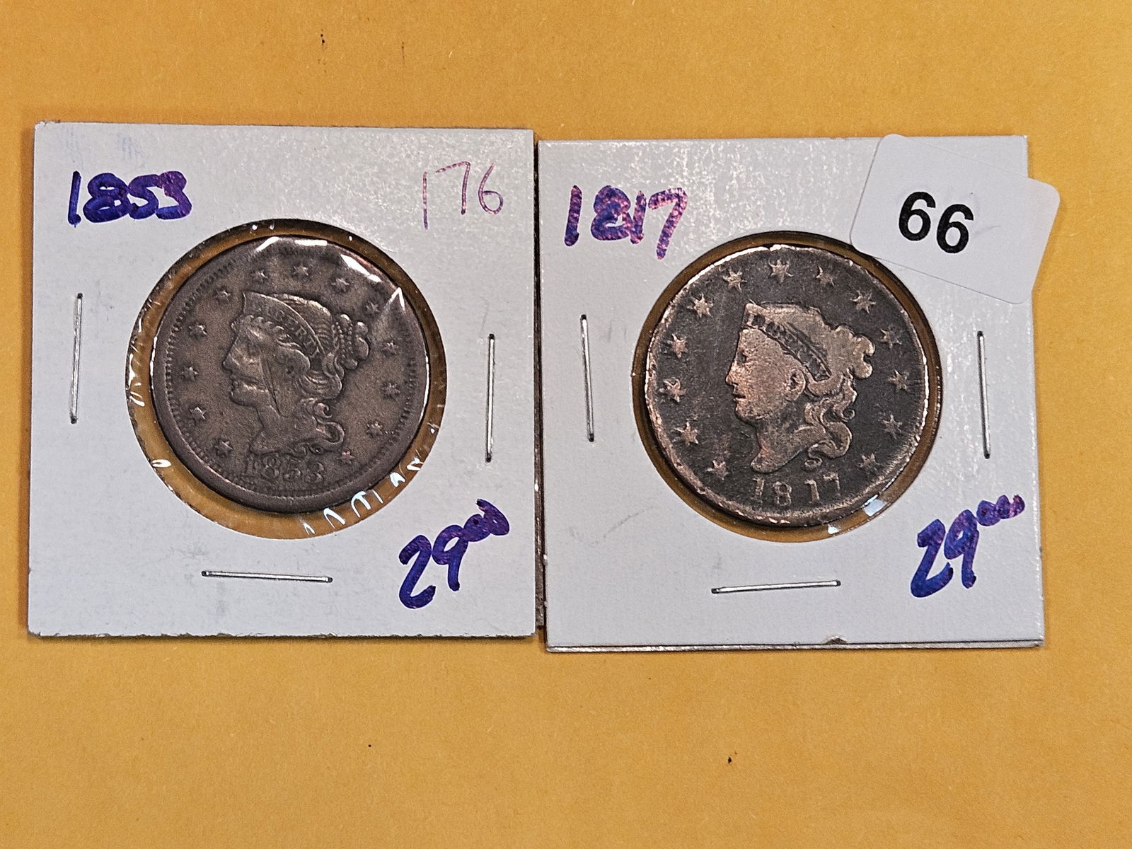 1853 and 1817 Large Cents (1 of 2)