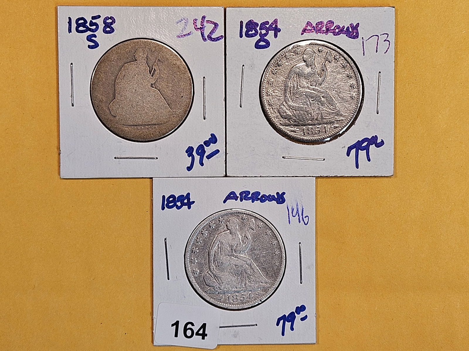 Three Seated Liberty Half Dollars (1 of 4)