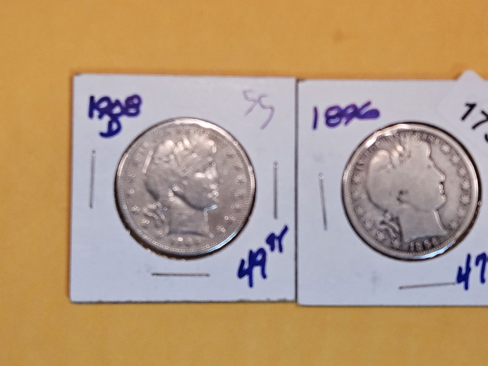 1908-D and 1896 Barber Half Dollars (1 of 2)