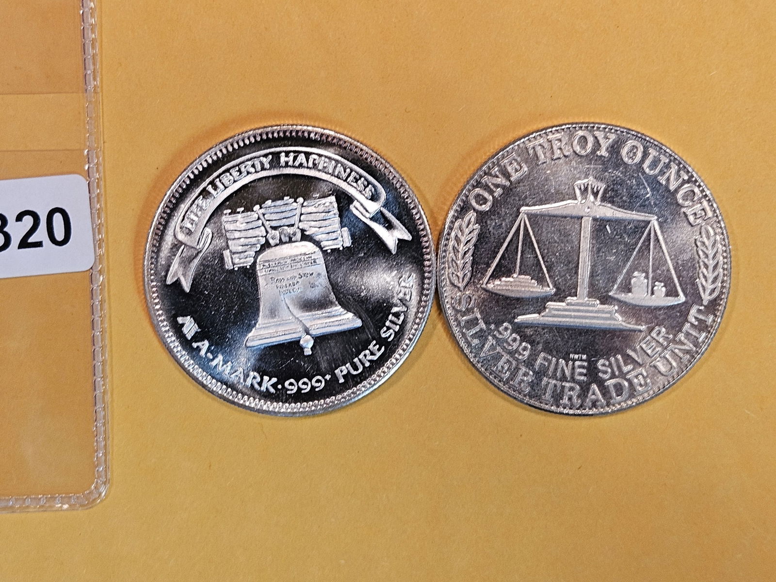 Two 1 Troy Ounce .999 fine silver art rounds (1 of 2)