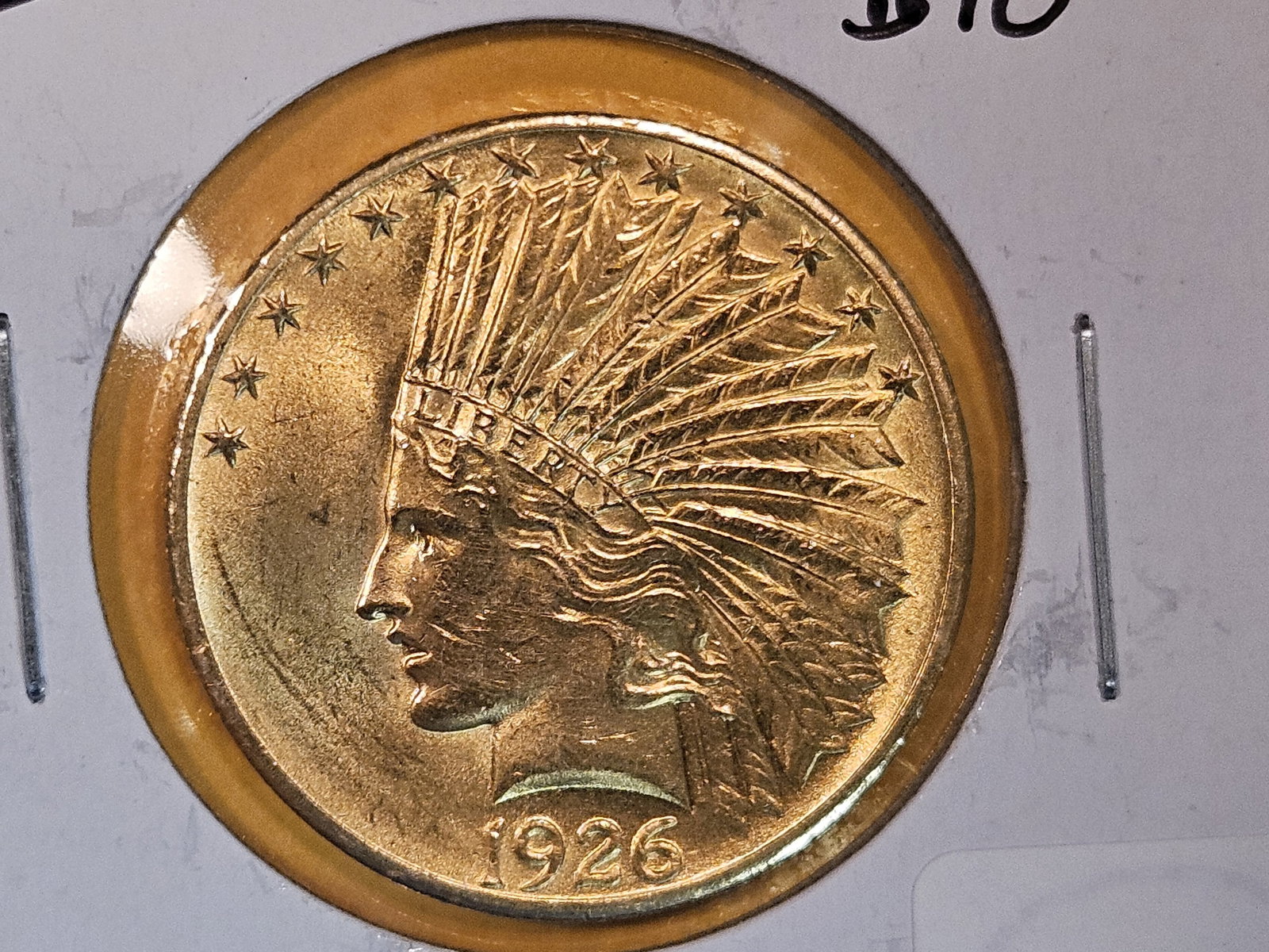 GOLD! Brilliant AU-BU 1926 Indian Head Gold Ten Dollars (1 of 4)